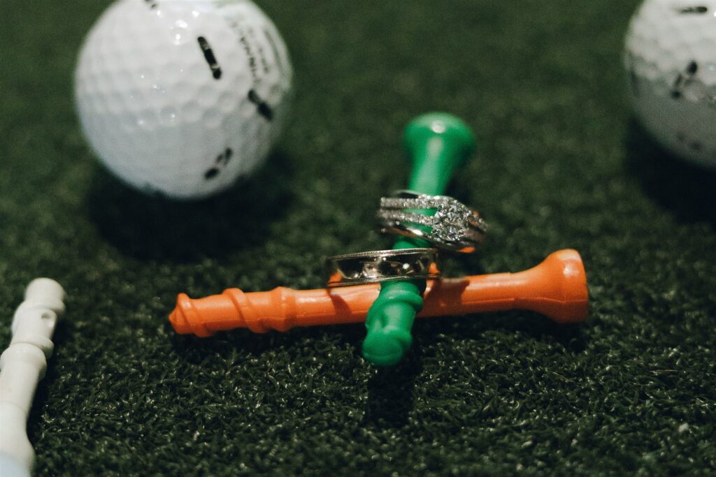 Weddings rings and golf accessories