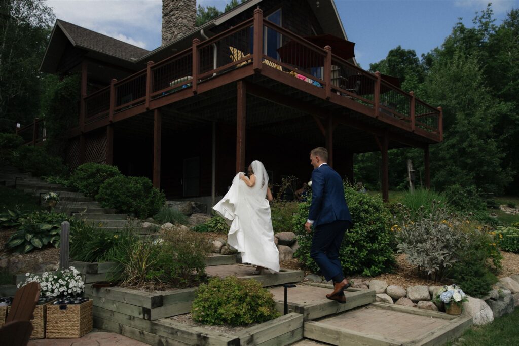 Walker, Minnesota newlyweds make their way up to their A-frame cabin together 