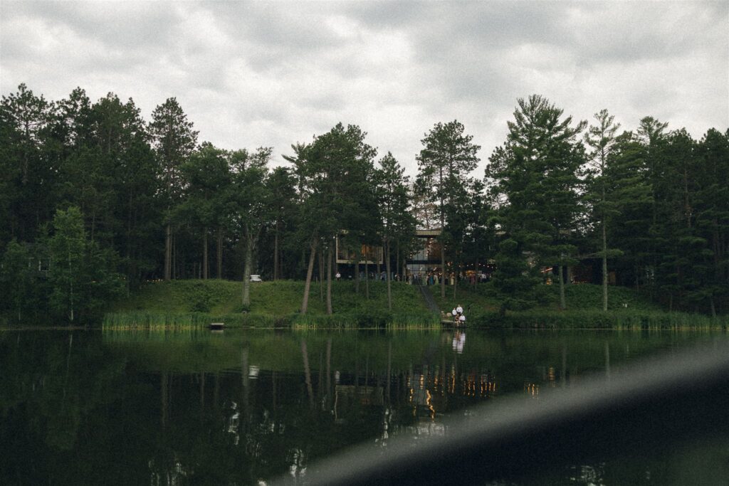 Wide view of Catalyst at Nature Link across the lake.